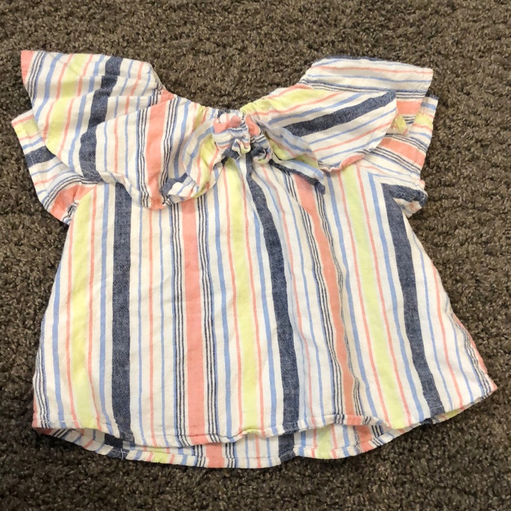 Habitual linen stripe bow top